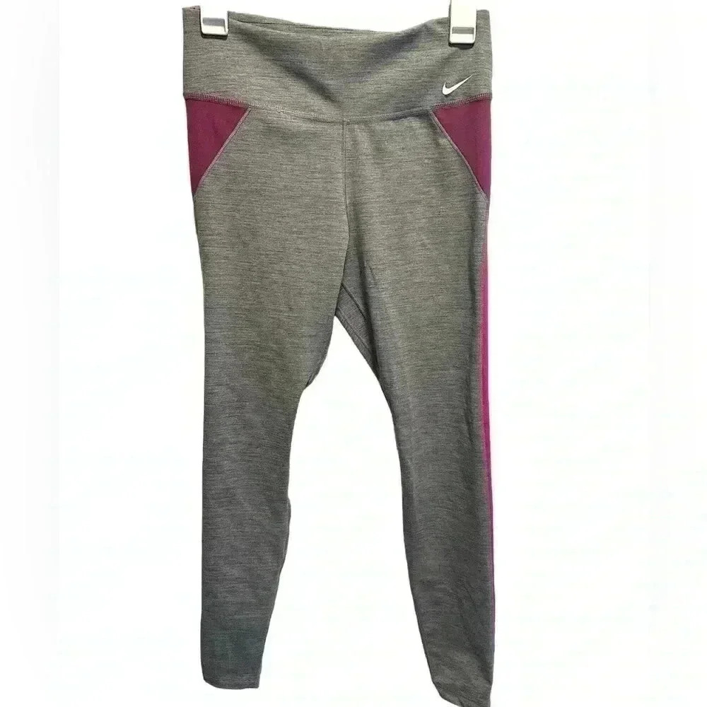 NIKE DRI FIT GRAY AND PINK LEGGINGS